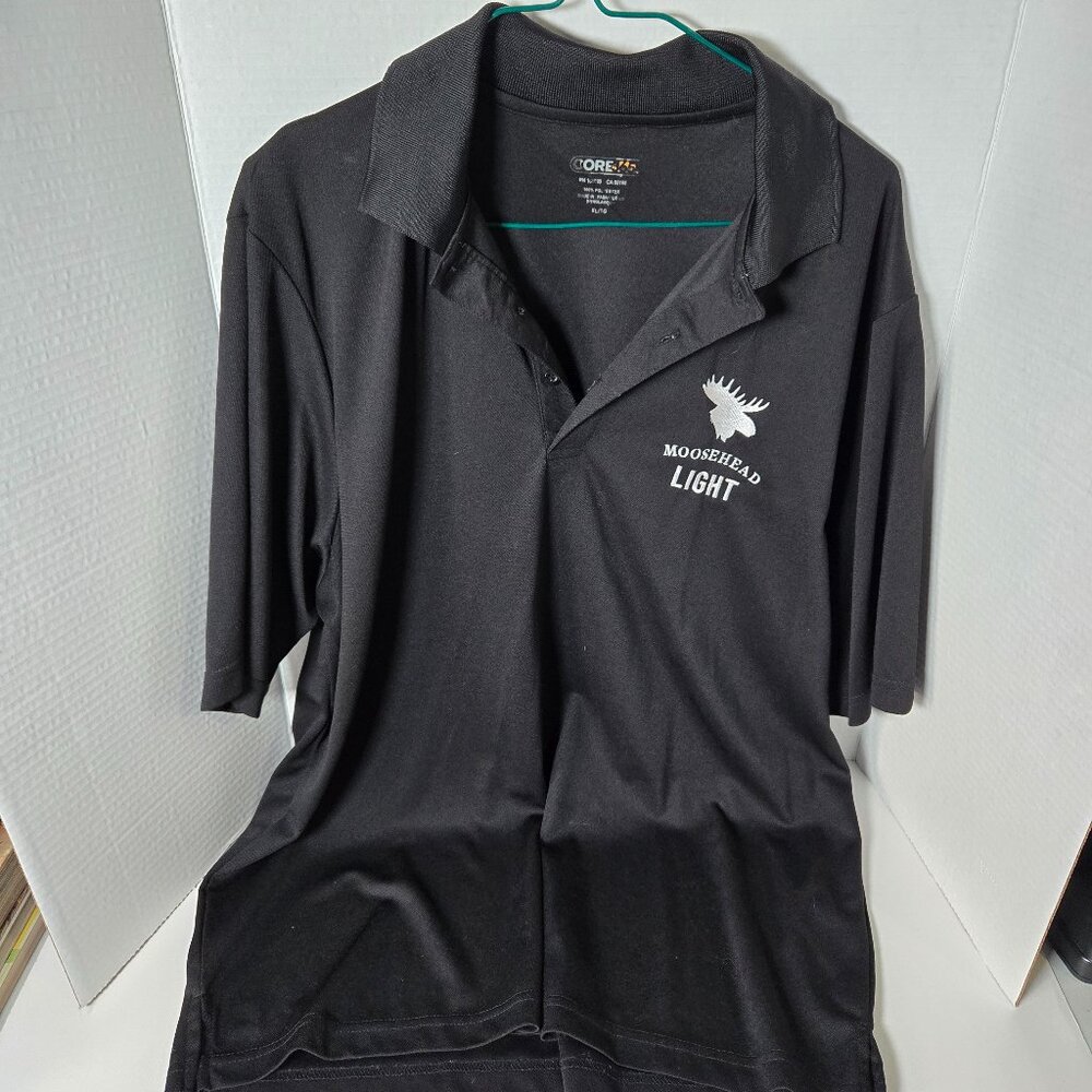 COre, XL, Black, Moosehead Light Logo Polo Shirt.